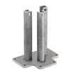 CRL BPTST30BS Brushed Stainless Steel Surface Mount Stanchion for up to 72" Barrier 3-Way Post