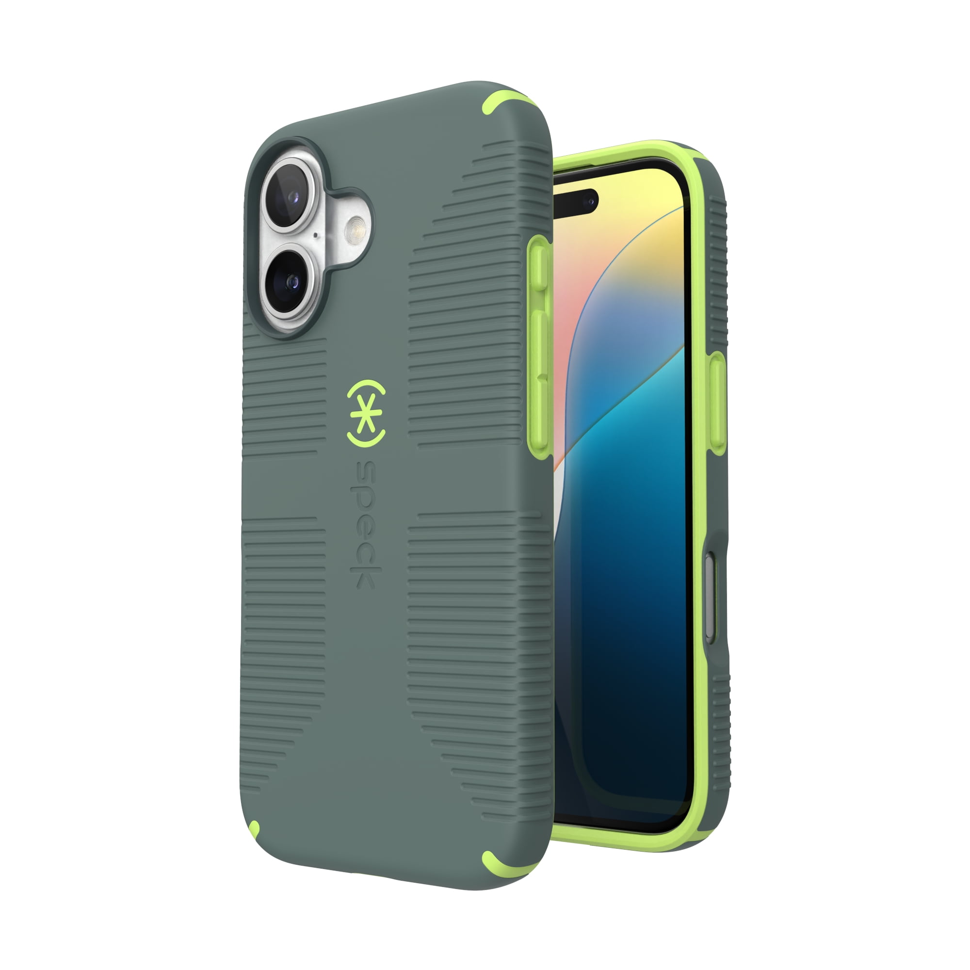 iPhone 16 CandyShell Grip with MagSafe in Neo Drab and Glow Green
