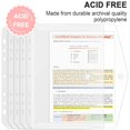 5.5x8.5 Binder Pockets 12 Pack Poly Mini Pocket 7-Hole Punched ...