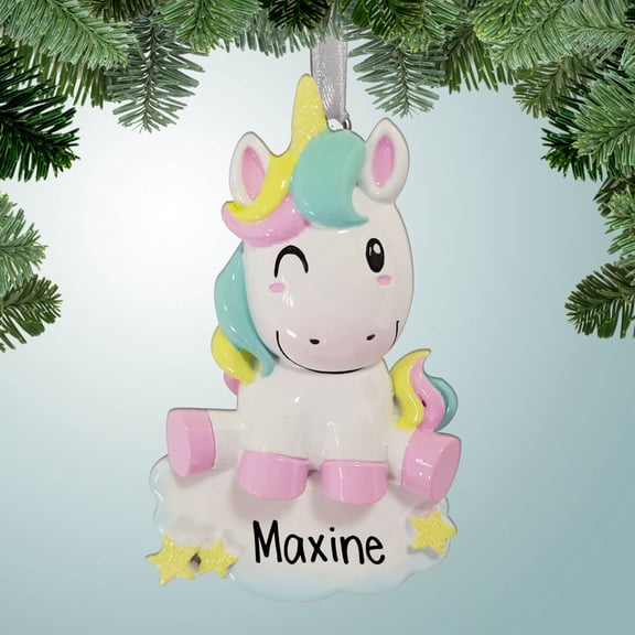 Personalized Winking Unicorn Christmas Ornament - Fictional Characters - Fantasy Creatures - Fables - Horse - Great Gift Ideas
