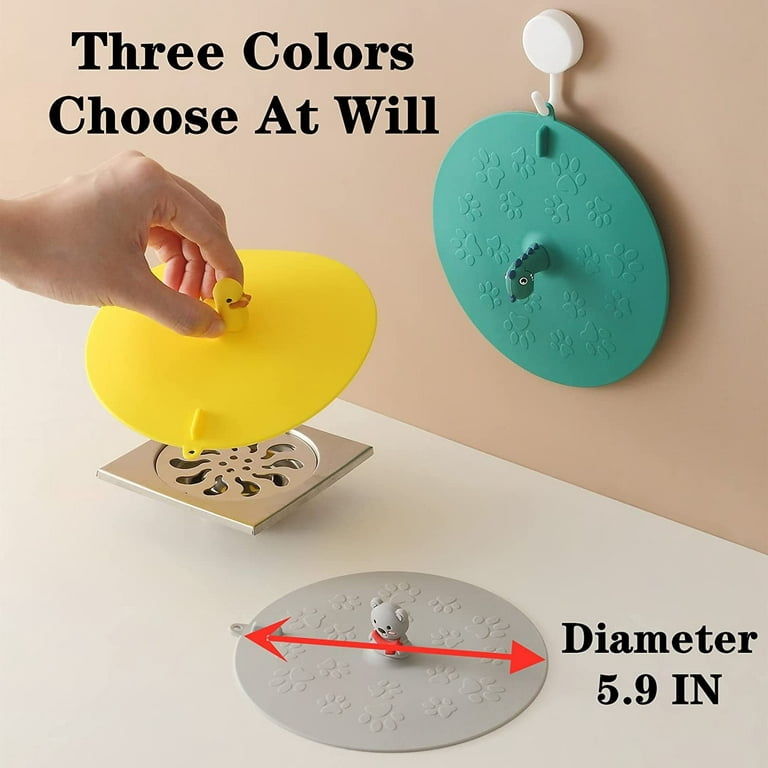 Tub Stopper Silicone Bathtub Stopper.Floor Drain Deodorant Cover Drain  Stopper for Shower.5.9 in Flat Suction Cover Anti-Cockroach,Drain Covers  for