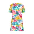 thumbnail image 6 of Xuniizn Womens Summer Dresses Floral Print Scoop Neck Short Sleeve Beach Boho Mini Sundress with Pockets Casual Soft Breathable Trendy Vintage Dress, S-2XL, 6 of 7