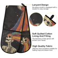 thumbnail image 2 of Yayeee Double Oven Mitt Kitchen Heat Resistant Baking 35" x7" Quilted Glove, Black Skeleton, 2 of 6