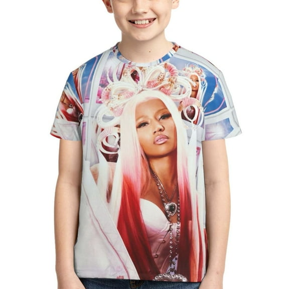 Kids Nicki Minaj T-Shirt 3d Printed Shirt Short Sleeve Top Tees For Boys Girls