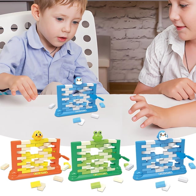 Cagogo under $5 3Pcs Push Wall Building Game, Push Wall Building Block Game,Educational Stacking Board Game forKids,Family Interactive Table Game,Skill DevelopmentToyfor Age 4-12