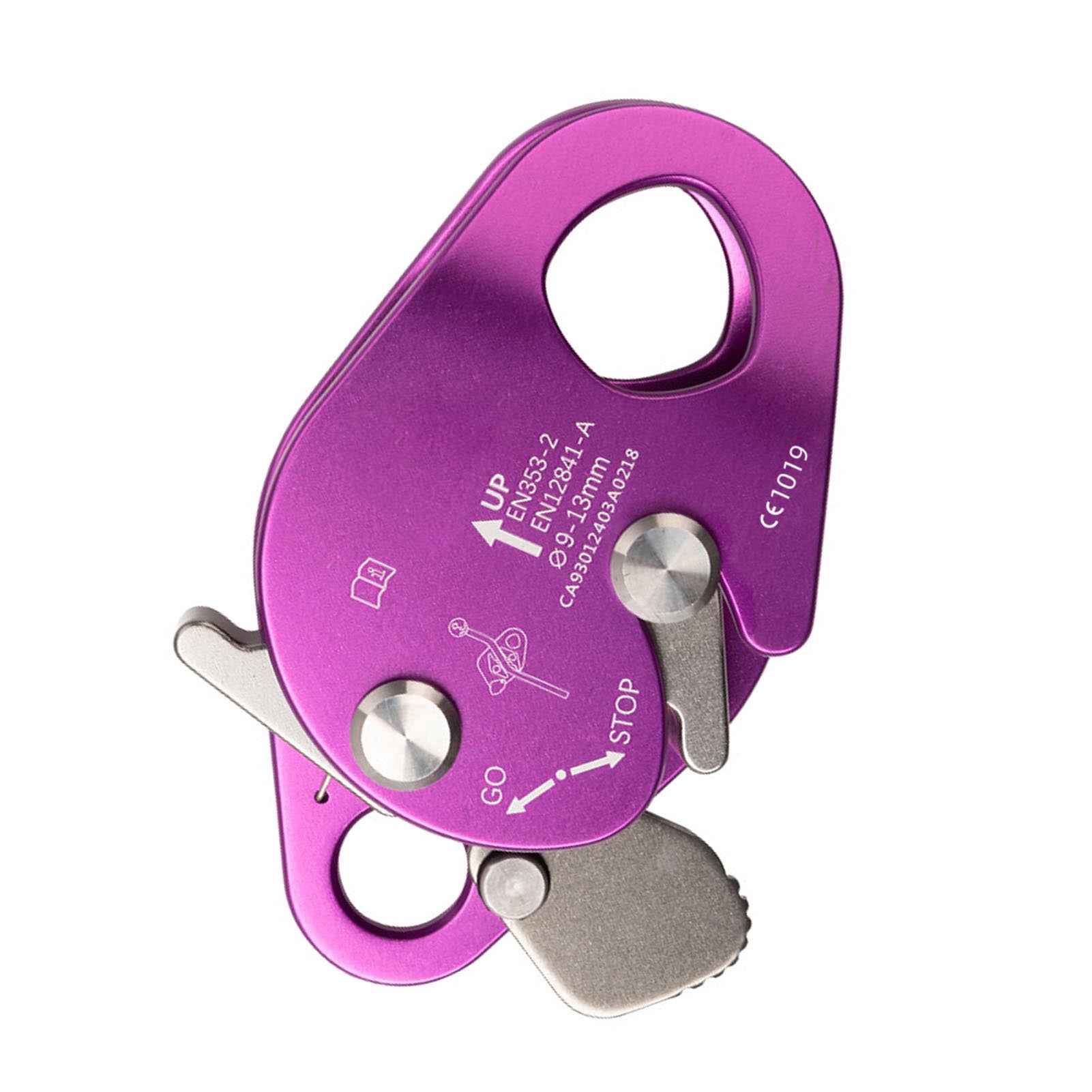 YAHHU Climbing Rope Grab Belay Device Practical Trees Climb Ropes Survival Tools for Mountaineering Caving High Altitude Fall Protection Self-Locking Gear, Purple