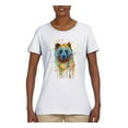 thumbnail image 2 of Bear Painting Splatter Abstract Art Animal Lover Womens Graphic T-Shirt, White, 2XL, 2 of 3