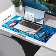 thumbnail image 2 of Japanese Sea Wave Gaming Mouse Pad Large,XL Desk Pad Computer Mouse Pad for Keyboard with Stitched Edges, Anti-Slip Base,Waterproof Mousepad,Big Mouse Pad for Desk(Blue,31.5" x 11.8"), 2 of 13