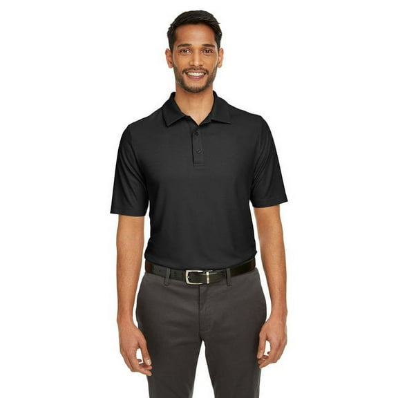 CORE365 CE112T Men's Tall Fusion ChromaSoft™ Pique Polo-Black-2XLT