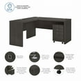 thumbnail image 3 of Echo L Shaped Desk with Mobile File Cabinet in Charcoal Maple - Engineered Wood, 3 of 10