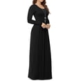 thumbnail image 3 of Asklazy Women's Long Sleeve Loose Plain Maxi Dresses Casual Long Dresses with Pockets,Mother's Day,Long Sleeve Black,S, 3 of 9