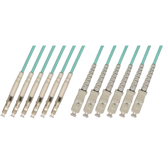 RiteAV - Direct Burial/Outdoor LC-SC 6-Strand Fiber Optic Cable - 10Gb Multimode (50/125) - 20M