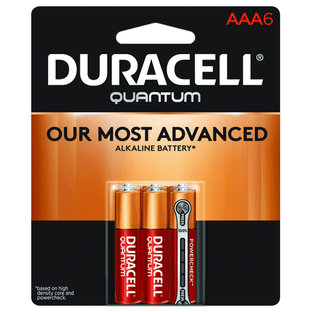 Duracell 1.5V Quantum Alkaline AAA Batteries with PowerCheck, 6 Pack