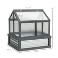 thumbnail image 6 of Outsunny Raised Garden Bed with Polycarbonate Greenhouse, Garden Wooden Cold Frame Greenhouse Flower Planter Protection, 35.5" x 31.5" x 36", Gray, 6 of 8