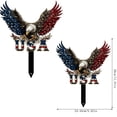 thumbnail image 3 of Darzheoy 4th of July Outdoor Decorations, Patriotic Wall Art Ornament, Handcrafted Metal Wall Art Decoration, Outdoor Weatherproof Home Accent for Yard, Porch, Front Door, Garden, Patio, 3 of 6