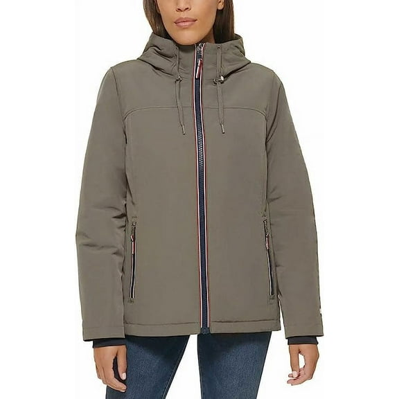 Tommy Hilfiger Womens Heavyweight Softshell Hooded Jacket Size: XL, Color: Charcoal