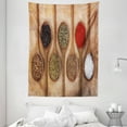 thumbnail image 1 of Spice Tapestry, Wooden Spoons Full of Aromatic Elements on a Cutting Board Organic Scented Healthy, Wall Hanging for Bedroom Living Room Dorm Decor, 60W X 80L Inches, Multicolor, by Ambesonne, 1 of 2