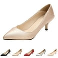 thumbnail image 4 of XIMIN Womens Pointed Toe Kitten Lovely Heel Pumps Low Heel Pointy Toe Slip On Dress Office Shoes Work Wedding Pumps Bridal Heeled Shoes (9.5, Gold), 4 of 4