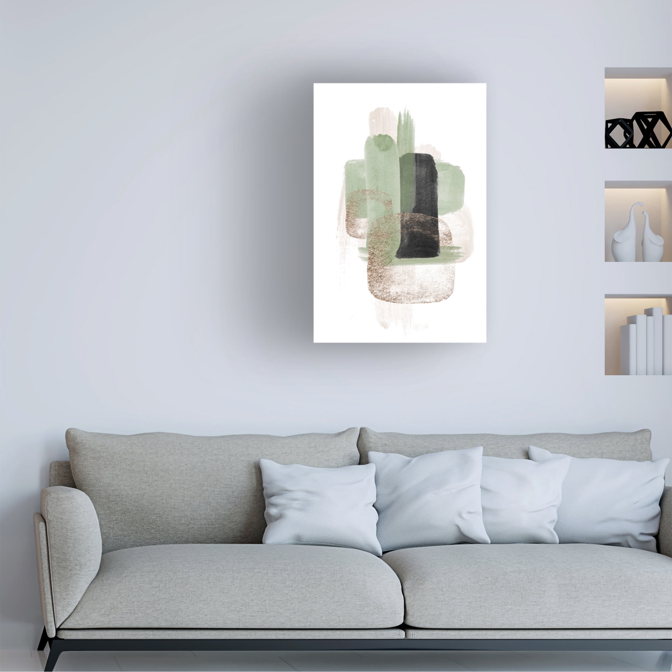 Trademark Fine Art Sally Ann Moss Simple Green 3 Canvas Wall Art