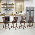 thumbnail image 4 of Costway Set of 4 25'' Swivel Bar stool Leather Padded Dining Kitchen Pub Bistro Chair, 4 of 9