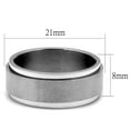thumbnail image 2 of Anillo Color Plata Para Hombres de Acero Inoxidable Classico Esquina Grande, 2 of 4