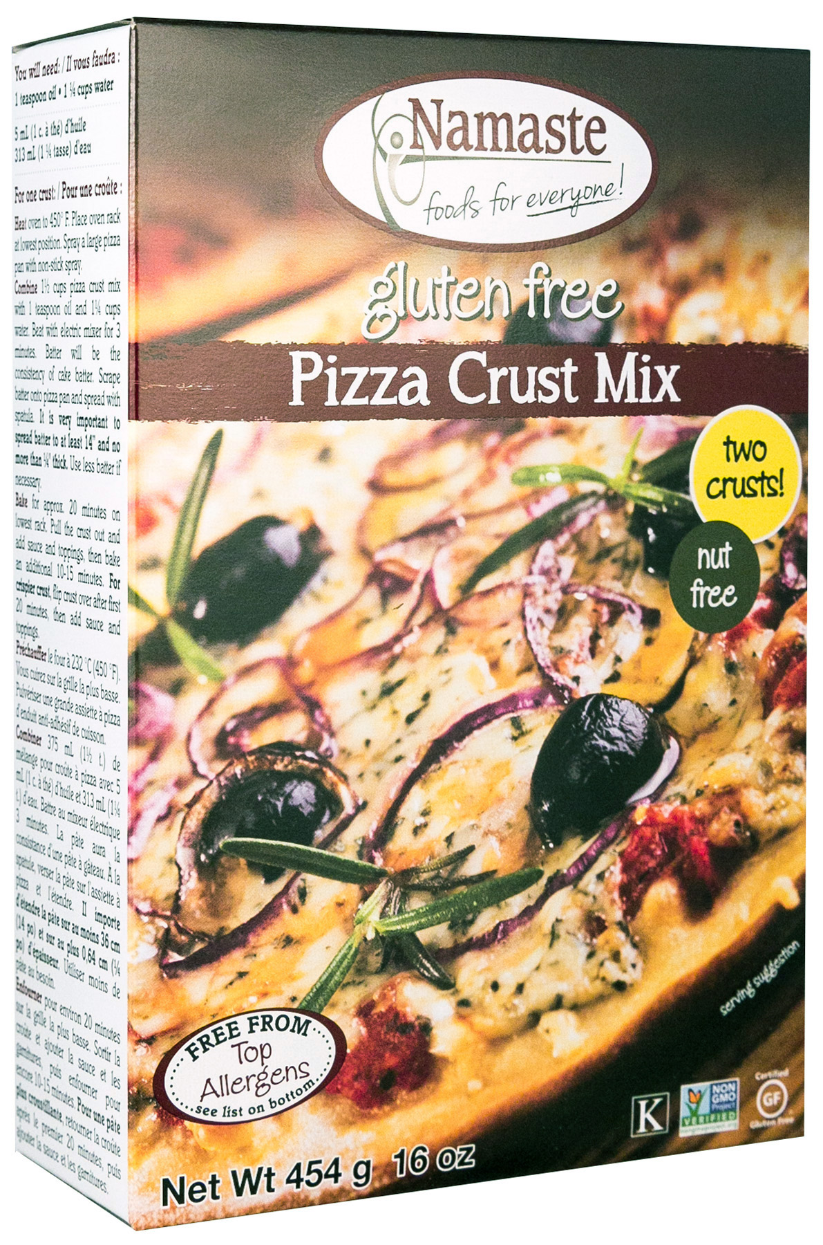 Namaste Foods Gluten Free Pizza Crust Mix 16oz Box