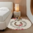 3.3ft Round Rug Pink Roses Area Rugs for Living Room Bedroom Washable ...