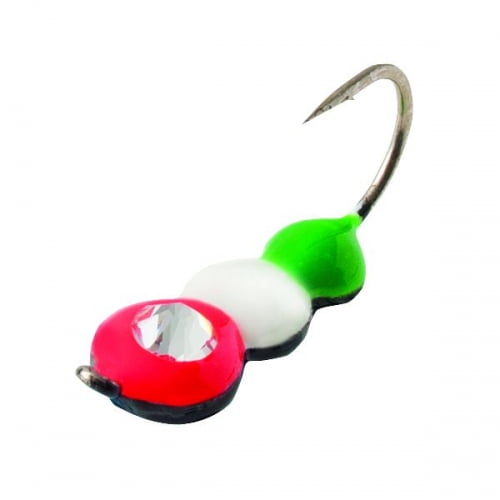 Red White Green Clam Half Ant Drop Jig 1/32 oz Tungsten Ice Fishing Jig 