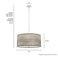 thumbnail image 6 of Hunter - Solhaven 4-light Light Grey Oak, Large Pendant Light, Dimmable, Modern Style, Drum Shaped, for Bedrooms, Kitchens, Dining, Living Rooms - 19382, 6 of 7