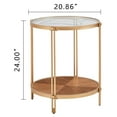 thumbnail image 5 of Gexpusm 20-inch Double-layer Round Side Table Glass Desktop Modern Simple Retro Living Room-gold, 5 of 8