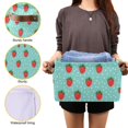 thumbnail image 3 of Yayeee 2 Pack Canvas Storage Basket with Handles for Shelves Fabric Bins Closet Organizer, Strawberry Pattern, 3 of 8