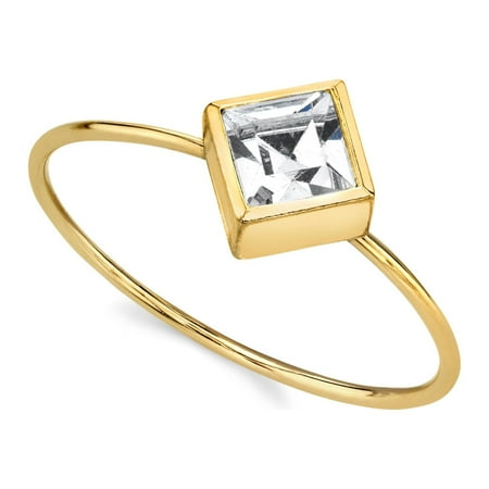1928 Jewelry Diamond Shaped Crystal Dainty Ring Size 7