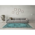 thumbnail image 3 of Ahgly Company Indoor Rectangle Medallion Light Blue Traditional Area Rugs, 8' x 12', 3 of 4