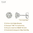 thumbnail image 3 of Tilo Jewelry 14K White Gold Solitaire Round CZ Stud Post Earrings with Secure Screw-backs | 5mm | Classic Everyday Earrings | Women, Men, Unisex, 3 of 12