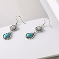 thumbnail image 5 of Eosunjian 1 Pair Women Hanging Earrings Retro Anti-allergy Bohemian Style Flower Stone Shape Electroplated Faux Turquoise Ear Jewelry Prom Party Long Hook Earrings Blue, 5 of 12