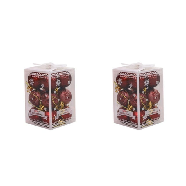 Guardoinrt 12pcs/set Christmas Balls Enought Quantity For Beautifully Decorated Tree wine red 2Set