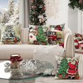 thumbnail image 4 of Set of 4 Christmas Cushion Covers, Linen Decorative Throw Pillow Covers Santa Claus Cushion Cover Decorative Pillow Case for Sofa Couch Bedroom Living, 4 of 5