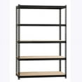 thumbnail image 3 of Lorell 2,300 lb Capacity Riveted Steel Shelving 72" Height x 48" Width x 18" Depth - Recycled - Black - Steel, Particleboard - 1Each, 3 of 7