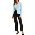 thumbnail image 2 of INSPIRE CHIC Blazer de Travail pour Femme Col à Revers Veste à Manches Longues Blazer de Complet Bleu m, 2 of 6