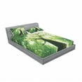 thumbnail image 3 of Ambesonne Landscape Fitted Sheet & Pillow Sham Set, Summer Rays in Wild, Twin, Green, 3 of 3