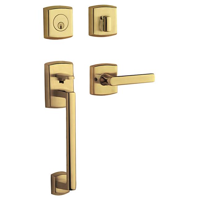 Baldwin 85386031RENT Right H & Entry Soho Single Cylinder Set, Non-Lacquered Brass