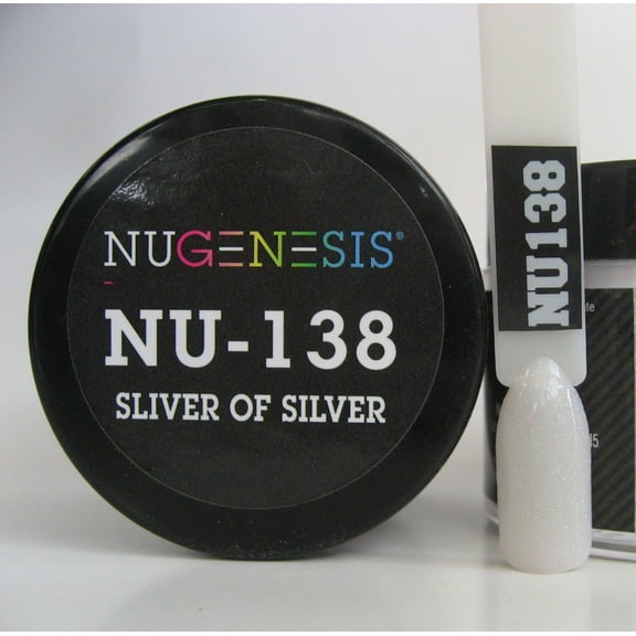 NUGENESIS Nail Color Dip Dipping Powder 1oz/jar - NU138 Sliver of Silver