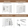 thumbnail image 2 of Tcbosik 36" Bathroom Vanity Base, Modern Wood Storage Cabinet with Doors, 3 Drawer, White, 2 of 10