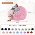 thumbnail image 2 of Stuffed Animal Bean Bag Storage Only Cover, Fluffy Plush Bean Bag Chair Washable, Big Bean Bag Chairs for Adults Kids Teens Side Pocket Anti-Slip Bottom C104, 2 of 3