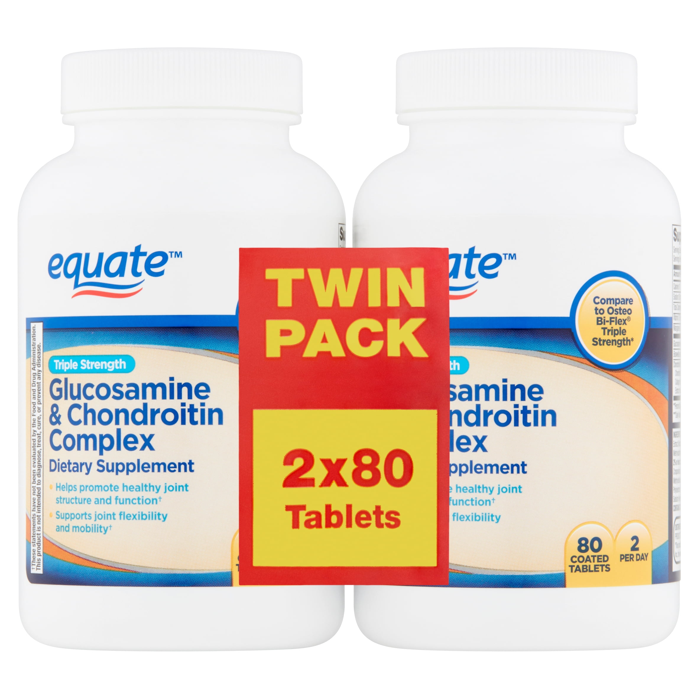 Equate Triple Strength Glucosamine & Chondroitin Complex Tablets, 80 Ct