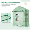 thumbnail image 6 of Outsunny 56" x 29" x 77" Small Walk-in Greenhouse w/3 Tier Shleves, Green, 6 of 9