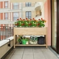 thumbnail image 4 of Raised Garden Bed, KINGSO Raised Garden Bed 4FT Elevated Wooden Planter Boxes Kit Outdoor with Legs Garden Grow Box with Shelves for Vegetable Flower Patio, 4 of 10