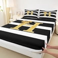 thumbnail image 4 of Erosebridal Bowknot H Letter Kids Full Size Sheets, Modern Abstract Bed Sheets, 4pcs, 4 of 5
