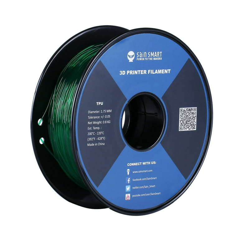 SainSmart Emerald Flexible TPU 3D Printing Filament 1.75 mm 0.8 kg  Dimensional Accuracy +/- 0.05 mm TPU-EMR-0.8KG1.75