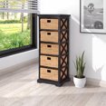 thumbnail image 7 of Hampton Meadows 5 Tier X-Side End Storage Cabinet with 5 Water Hyacinth Natural Wicker Baskets, Black, 7 of 7